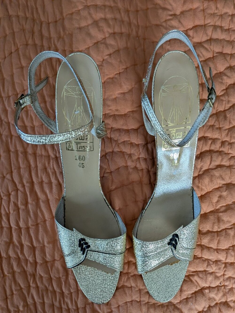 Vintage Gold Kitten Heels